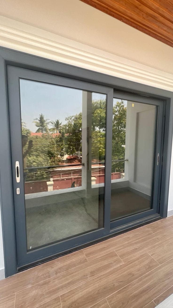 Anthracite Grey Aluminium Balcony Sliding Door