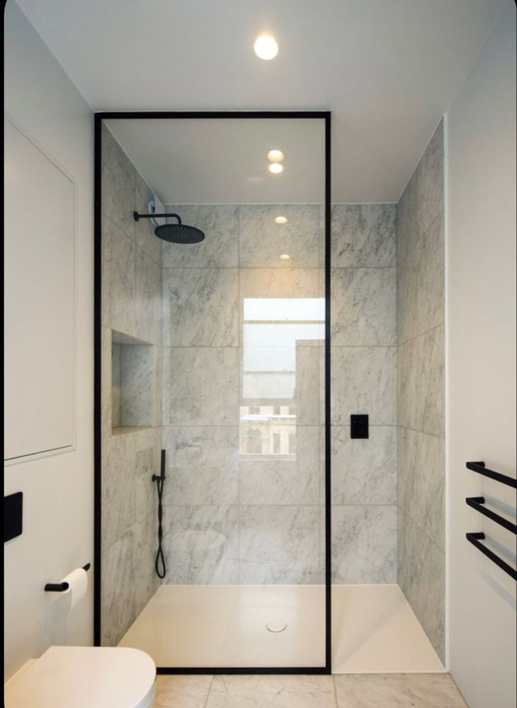 Minimalist Black Profile Shower Screen