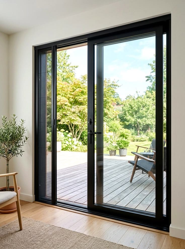 Sliding Door with Integrated Insect Screen